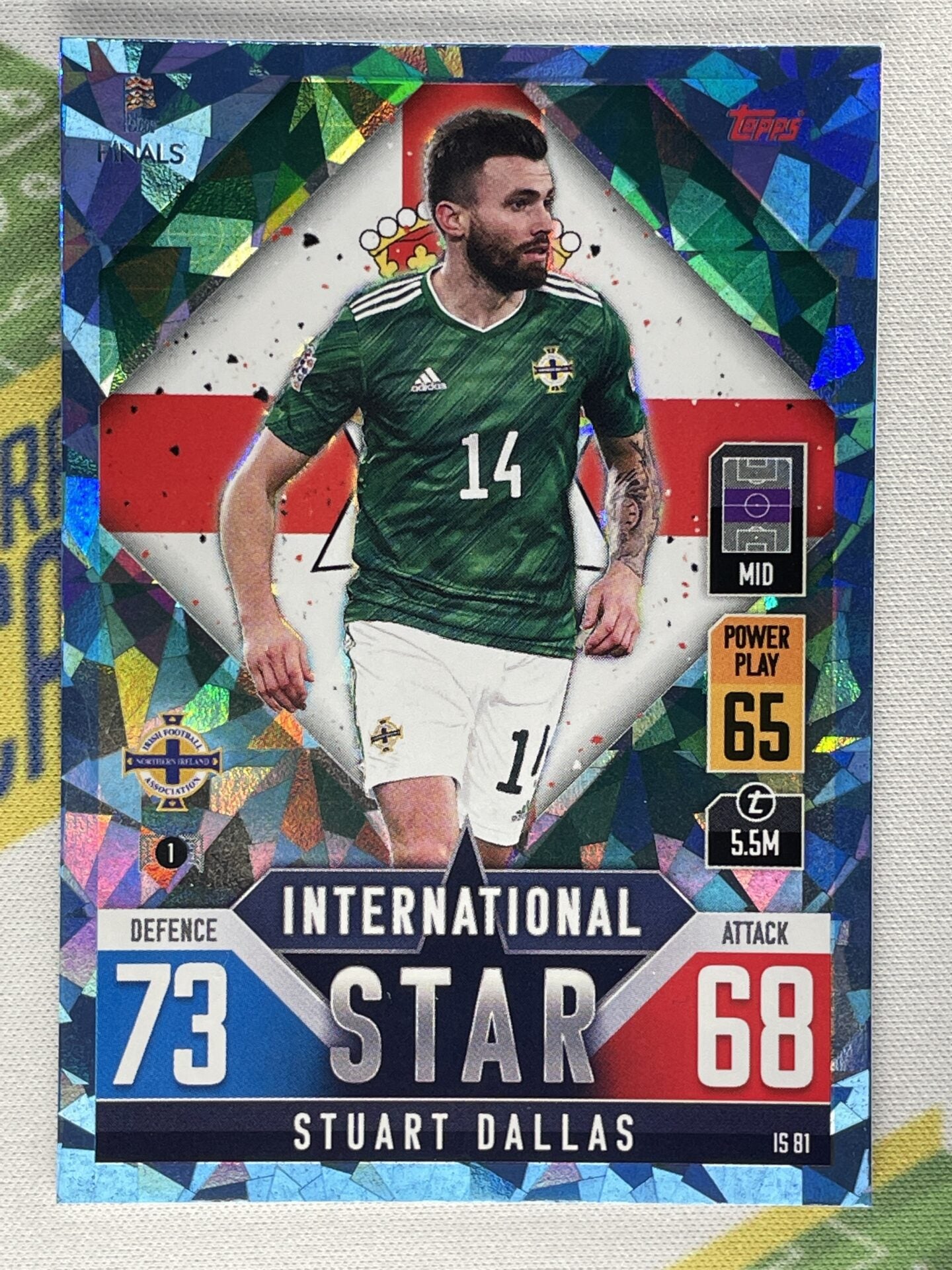 Stuart Dallas Northern Ireland Crystal Foil Parallel Topps Match Attax 101 Road to Nations League 2022 Card