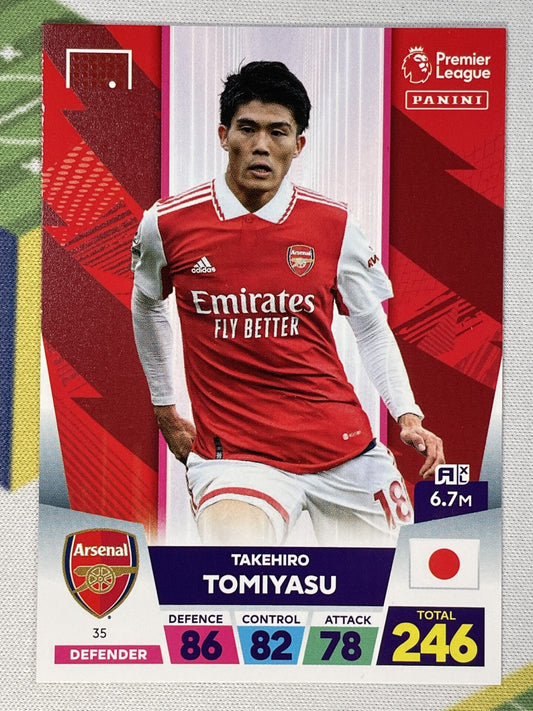 Taekhiro Tomiyasu Arsenal Panini Premier League Adrenalyn XL 2023 Card