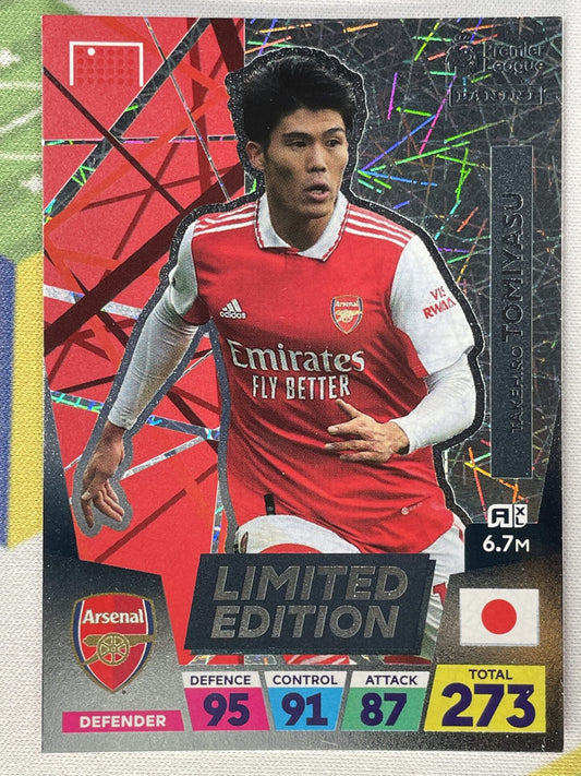 Takehiro Tomiyasu Arsenal Limited Edition Panini Premier League Adrenalyn XL 2023 Card