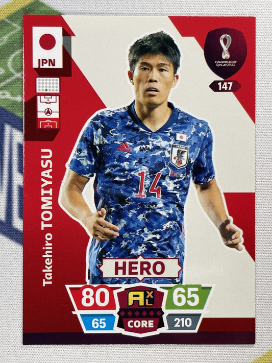 Takehiro Tomiyasu Japan Panini World Cup 2022 Adrenalyn XL Card