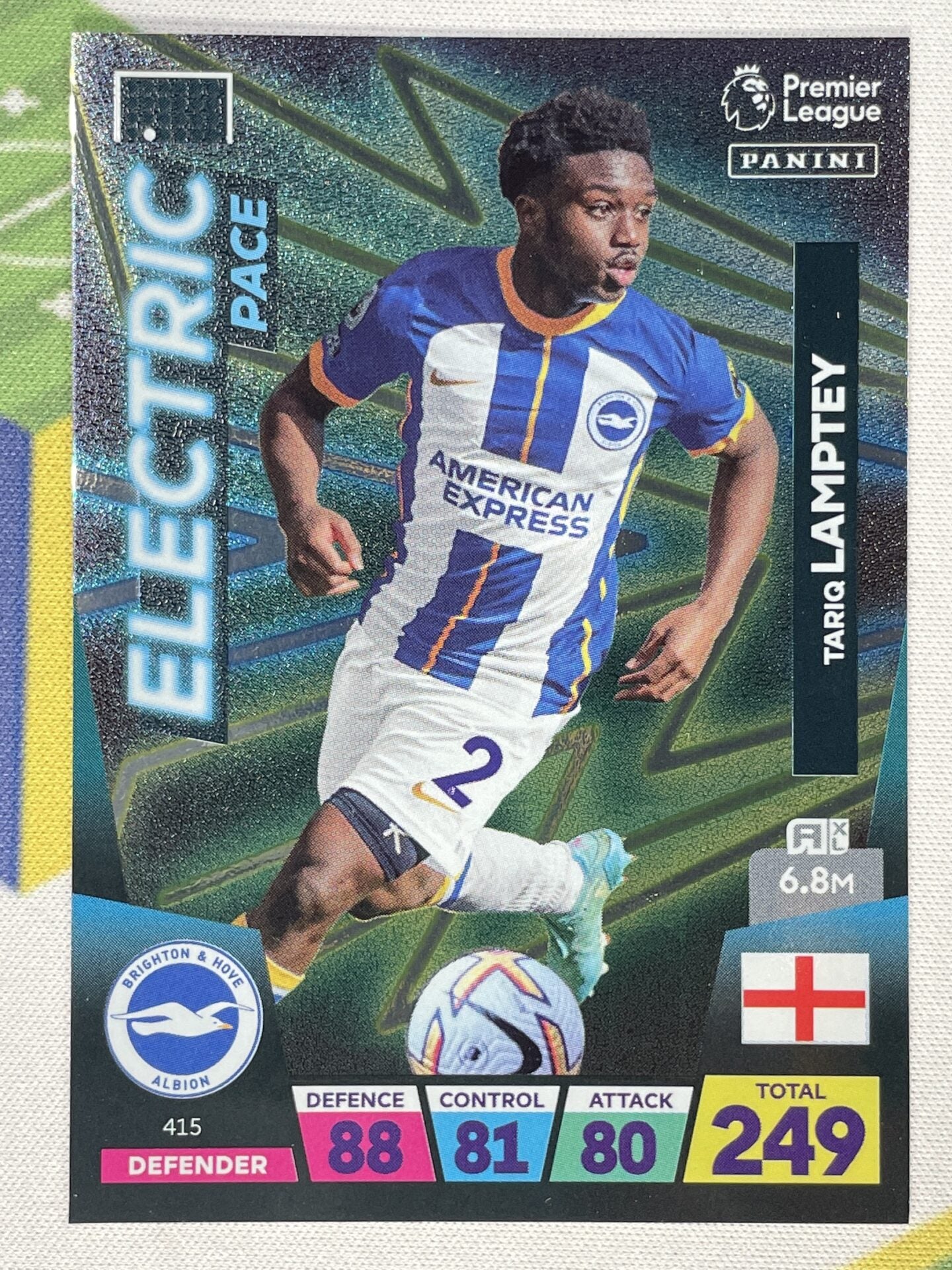 Tariq Lamptey Brighton Electric Pace Panini Premier League Adrenalyn XL 2023 Card