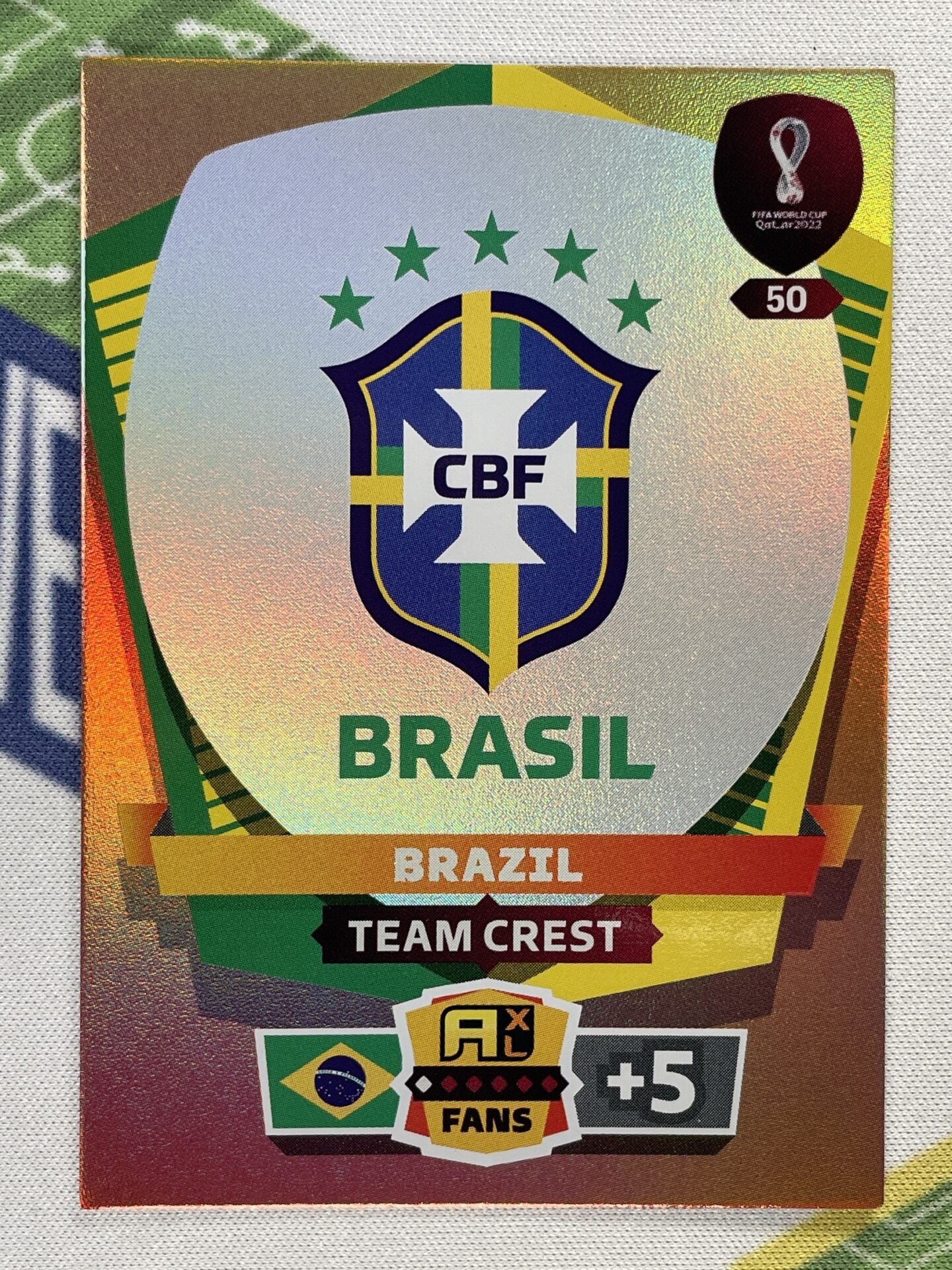 Team Crest Brazil Panini World Cup 2022 Adrenalyn XL Card