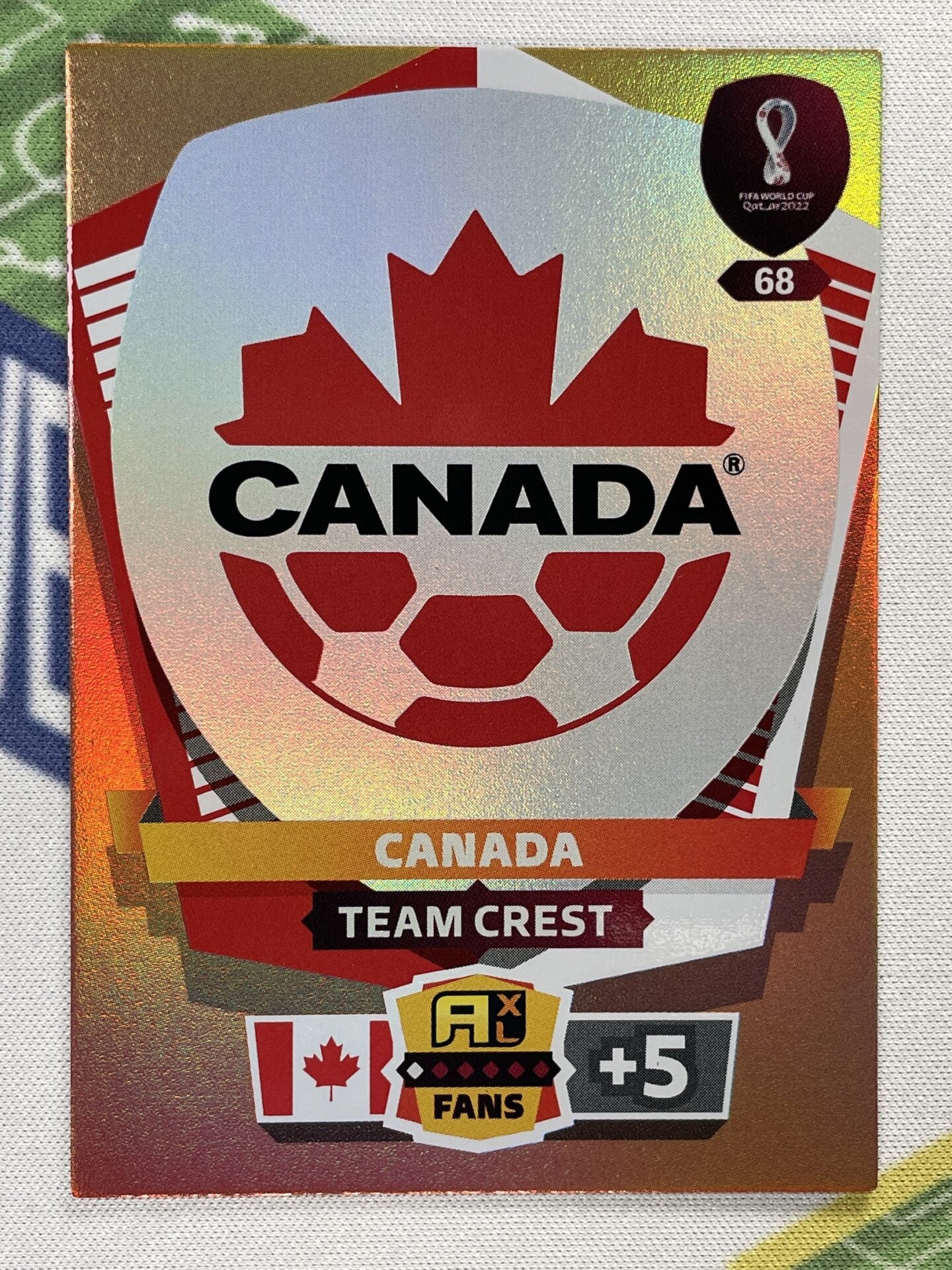 Team Crest Canada Panini World Cup 2022 Adrenalyn XL Card