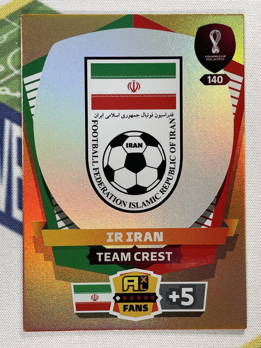 Team Crest Iran Panini World Cup 2022 Adrenalyn XL Card