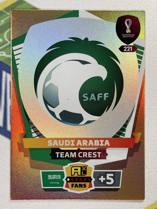 Team Crest Saudi Arabia Panini World Cup 2022 Adrenalyn XL Card