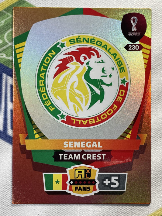 Team Crest Senegal Panini World Cup 2022 Adrenalyn XL Card