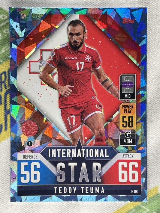 Teddy Teuma Malta Crystal Foil Parallel Topps Match Attax 101 Road to Nations League 2022 Card