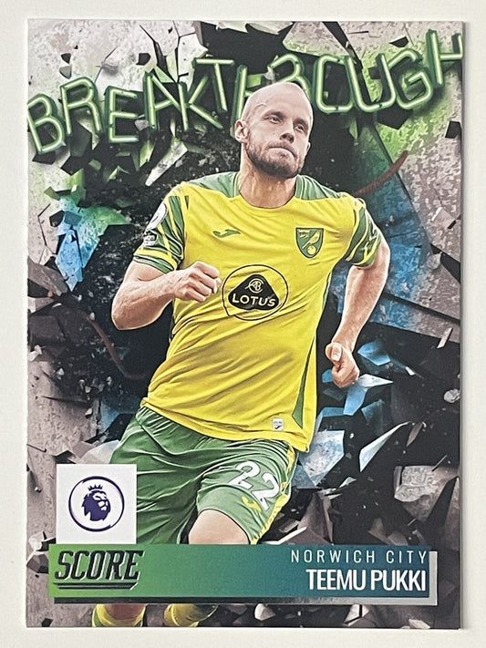 Teemu Pukki Norwich City Breakthrough Panini Premier League Score 2021 2022