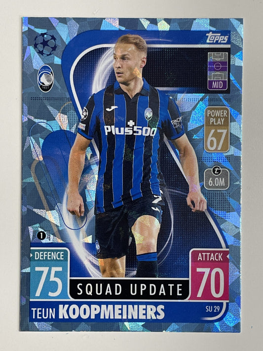 Teun Koopmeiners Atalanta Base Crystal Foil Parallel Topps Match Attax Extra 2021:22 Champions League Card