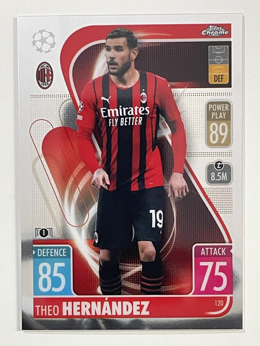 Theo Hernandez AC Milan Topps Match Attax Chrome 2021 2022 Football Card