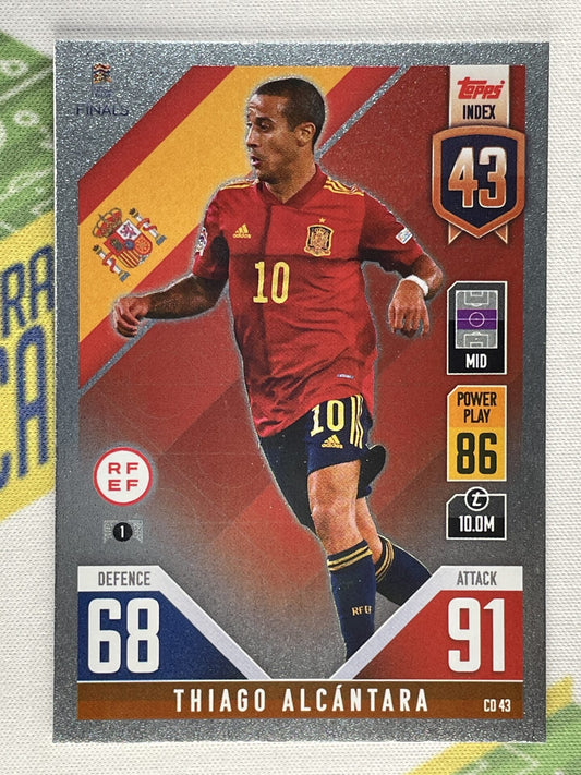 Thiago Alcantara Spain Topps Match Attax 101 Road to Nations League 2022 Card