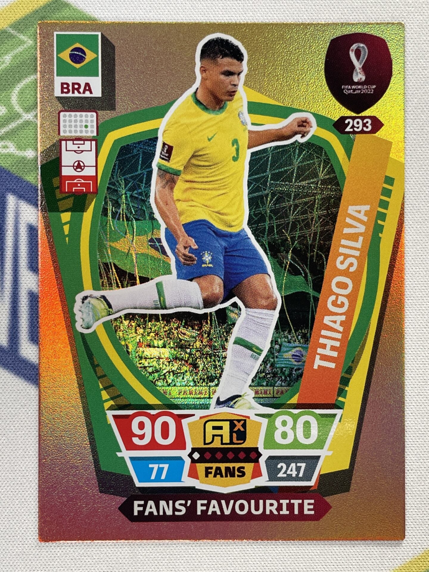 Thiago Silva Brazil Fans Favourite Panini World Cup 2022 Adrenalyn XL Card