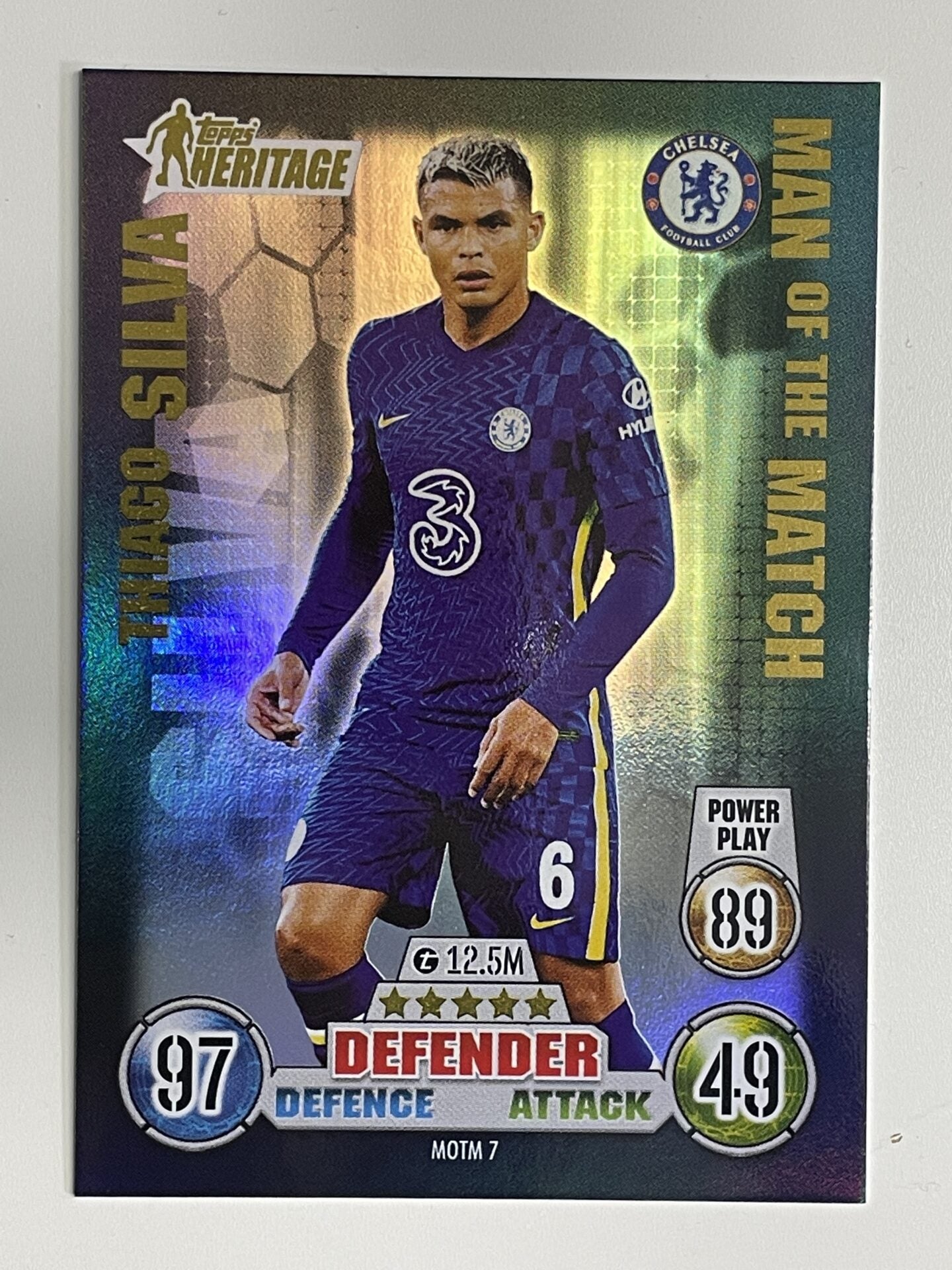 Thiago Silva Chelsea FC Man of the Match Heritage Topps Match Attax Extra 2021:22 Champions League Card