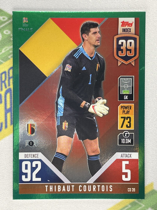 Thibaut Courtois Belgium Green Foil Parallel Topps Match Attax 101 Road to Nations League 2022 Card