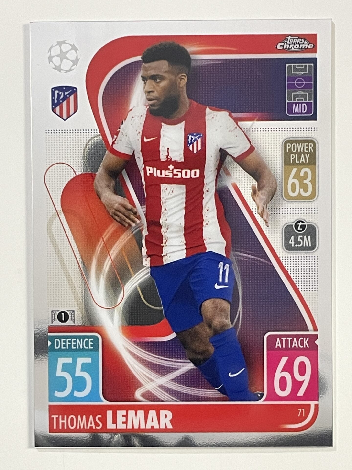 Thomas Lemar Athletico Madrid Topps Match Attax Chrome 2021 2022 Football Card