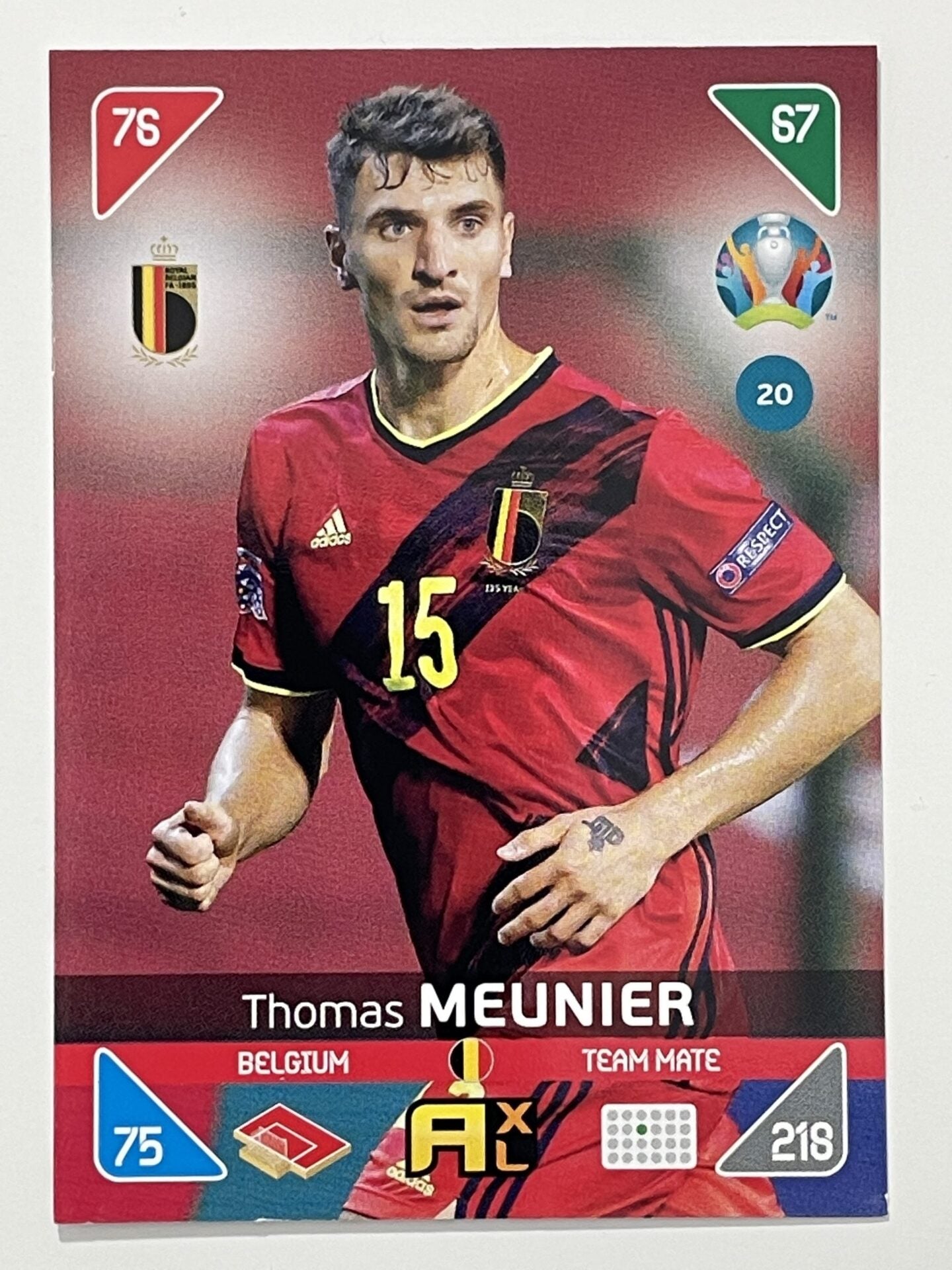 Thomas Meunier Team Mates (Belgium) Football Card &#8211; Euro 2020 Adrenalyn XL