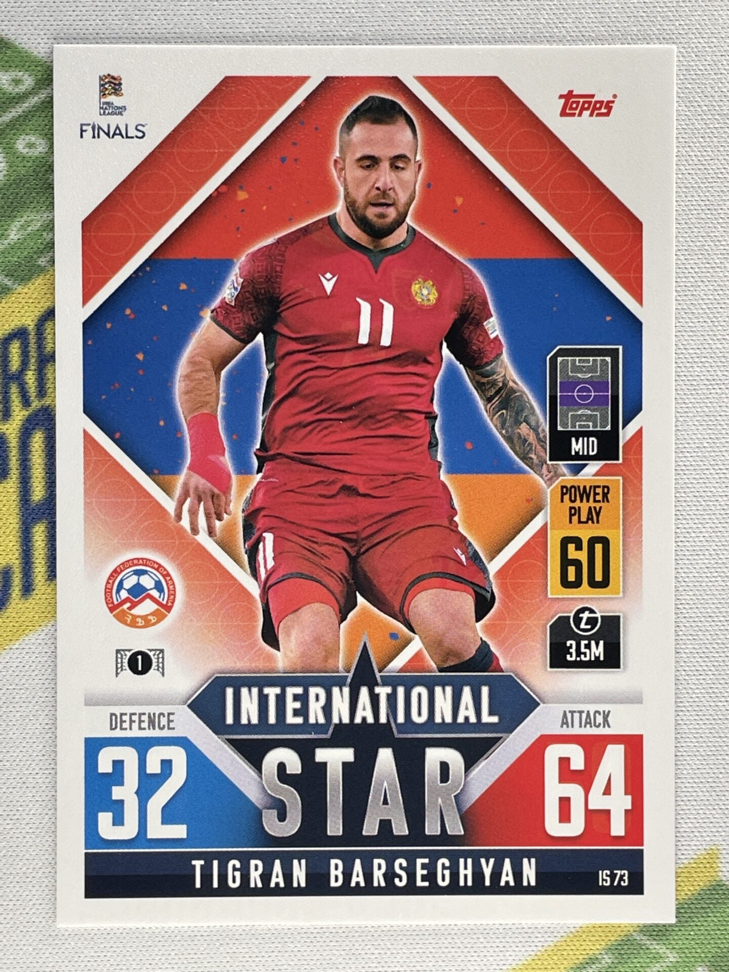 Tigran Barseghyan Armenia Topps Match Attax 101 Road to Nations League 2022 Card