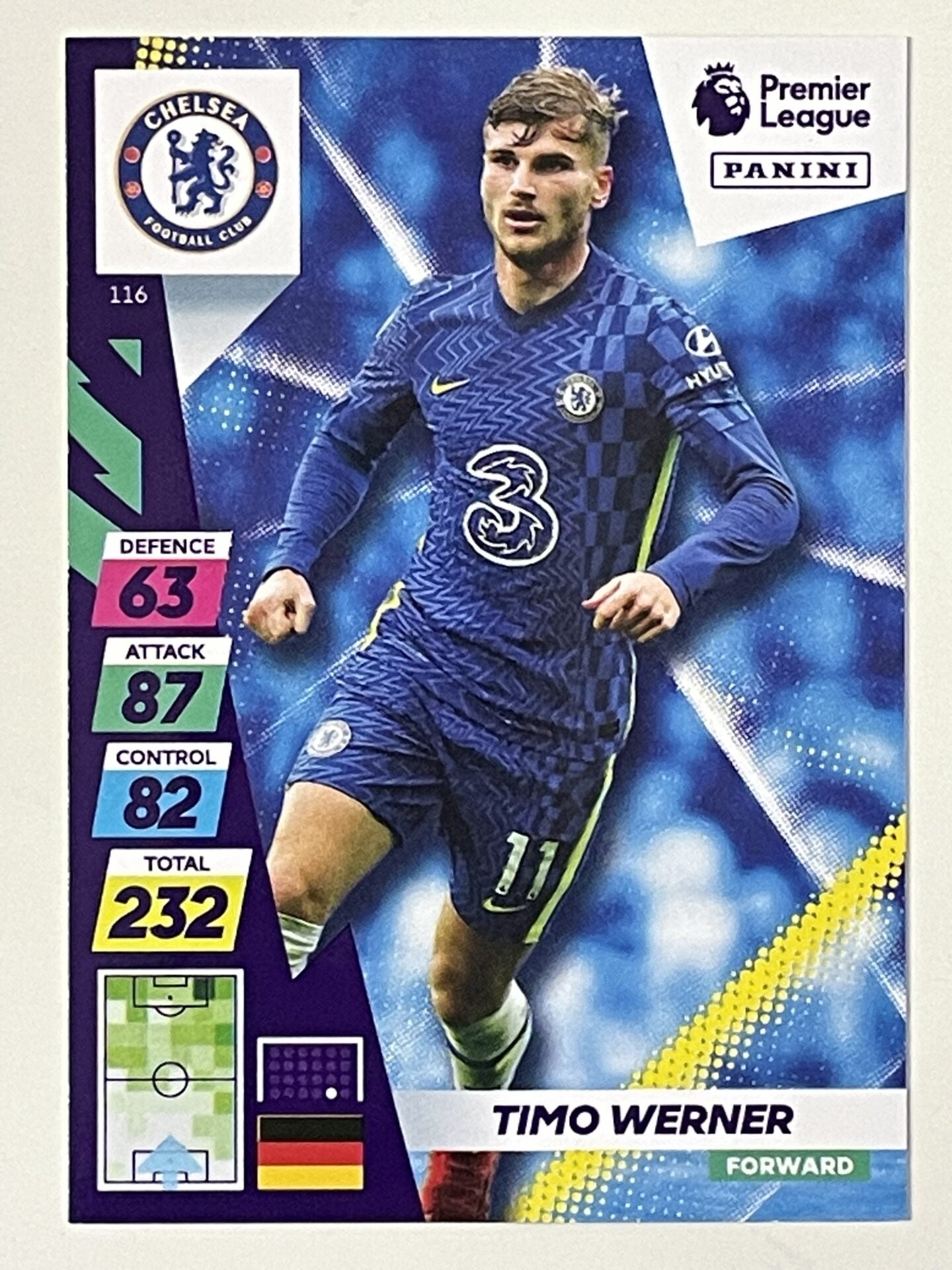 Timo Werner Chelsea Base Panini Adrenalyn XL PLUS Premier League 2021 2022