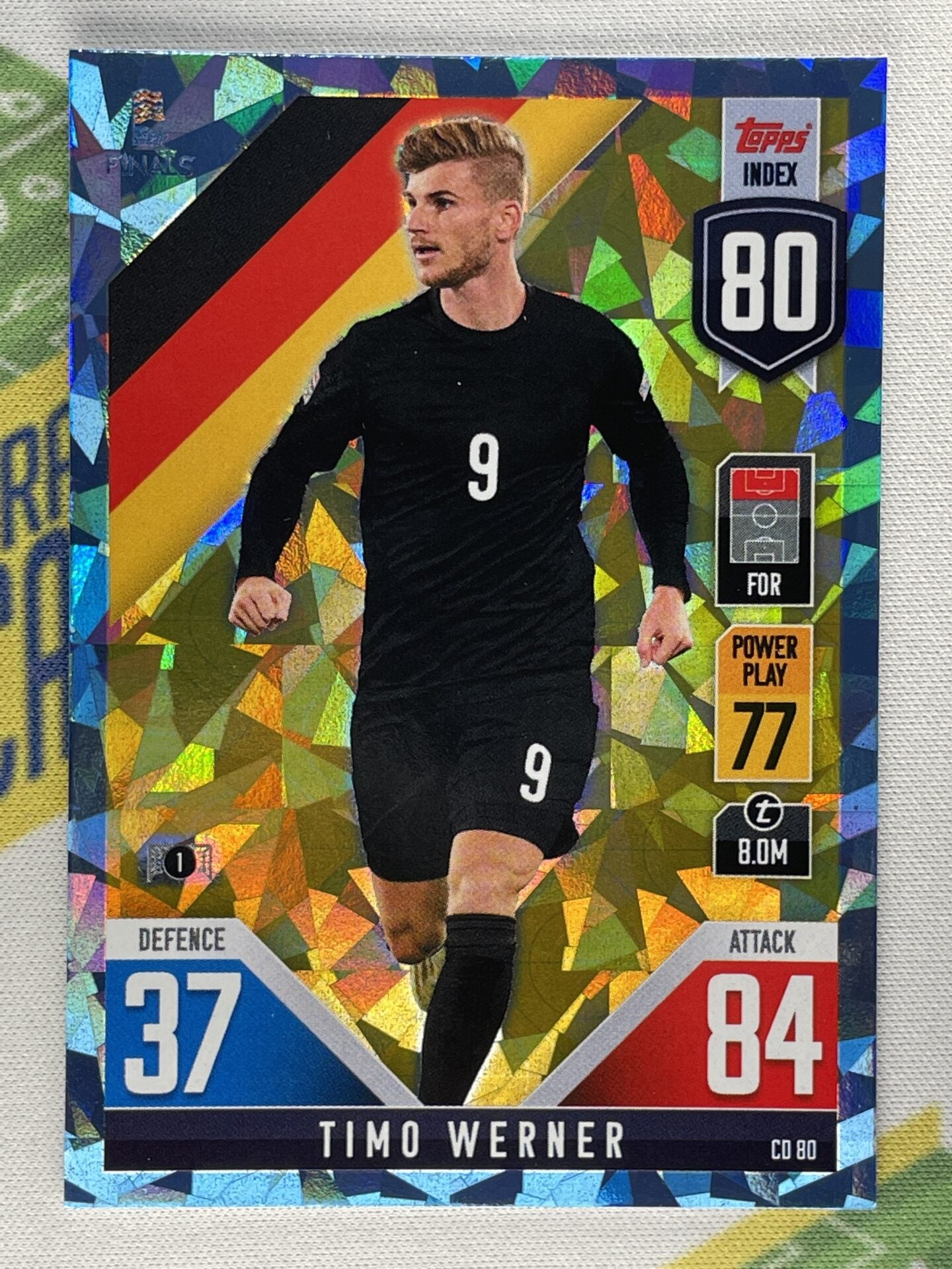 Timo Werner Germany Crystal Foil Parallel Topps Match Attax 101 Road to Nations League 2022 Card