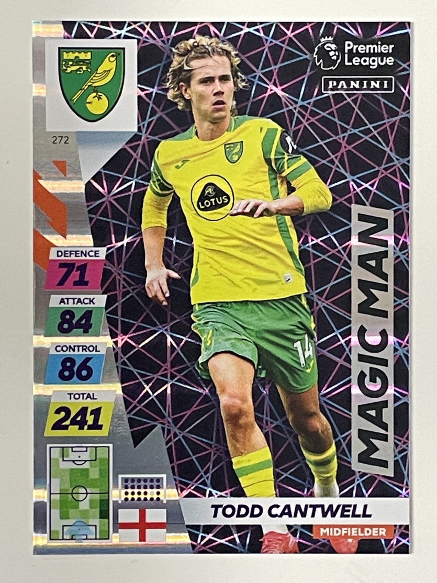 Todd Cantwell Norwich City Magic Man Panini Adrenalyn XL PLUS Premier League 2021 2022