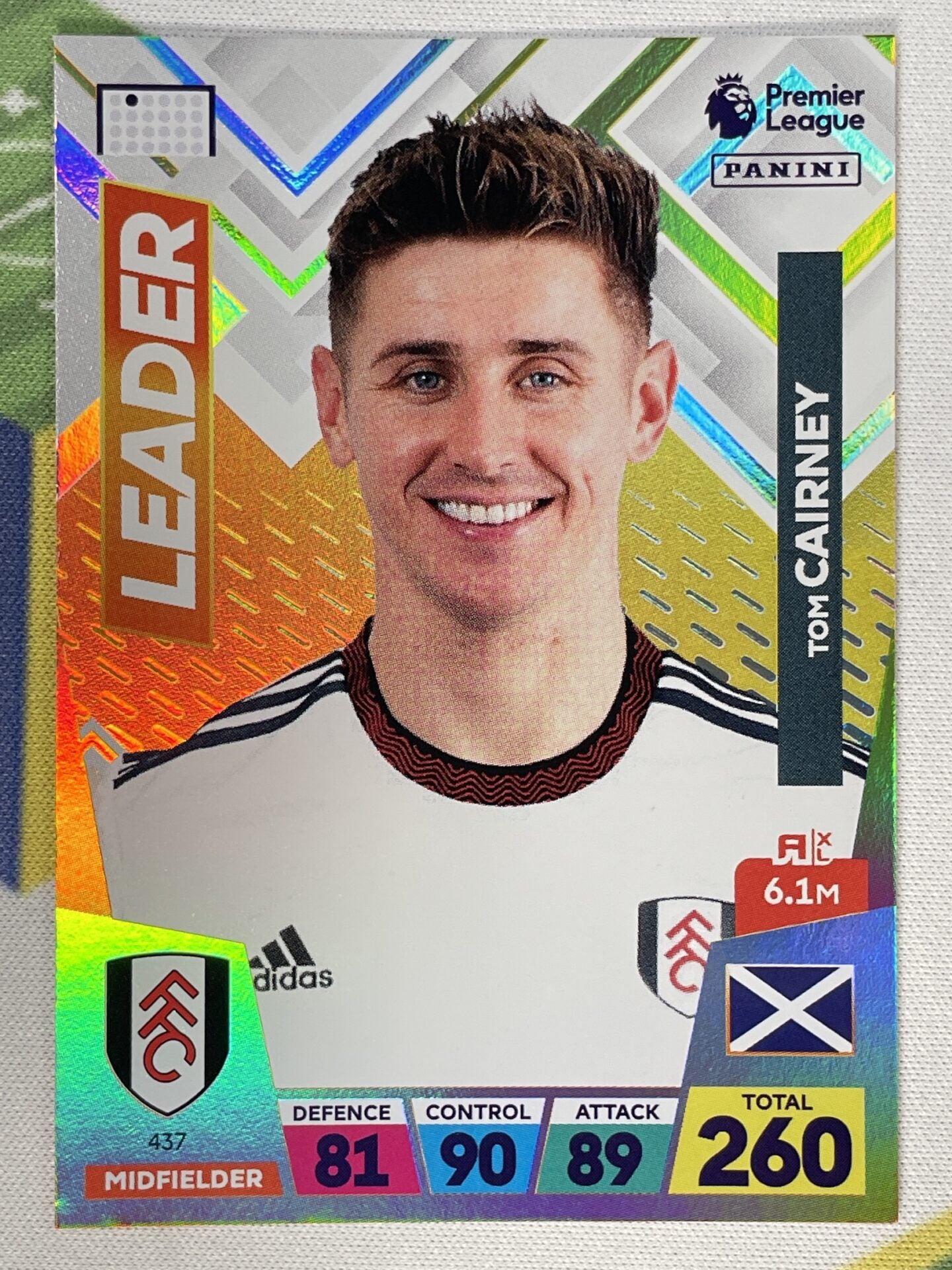 Tom Cairney Fulham Leader Panini Premier League Adrenalyn XL 2023 Card