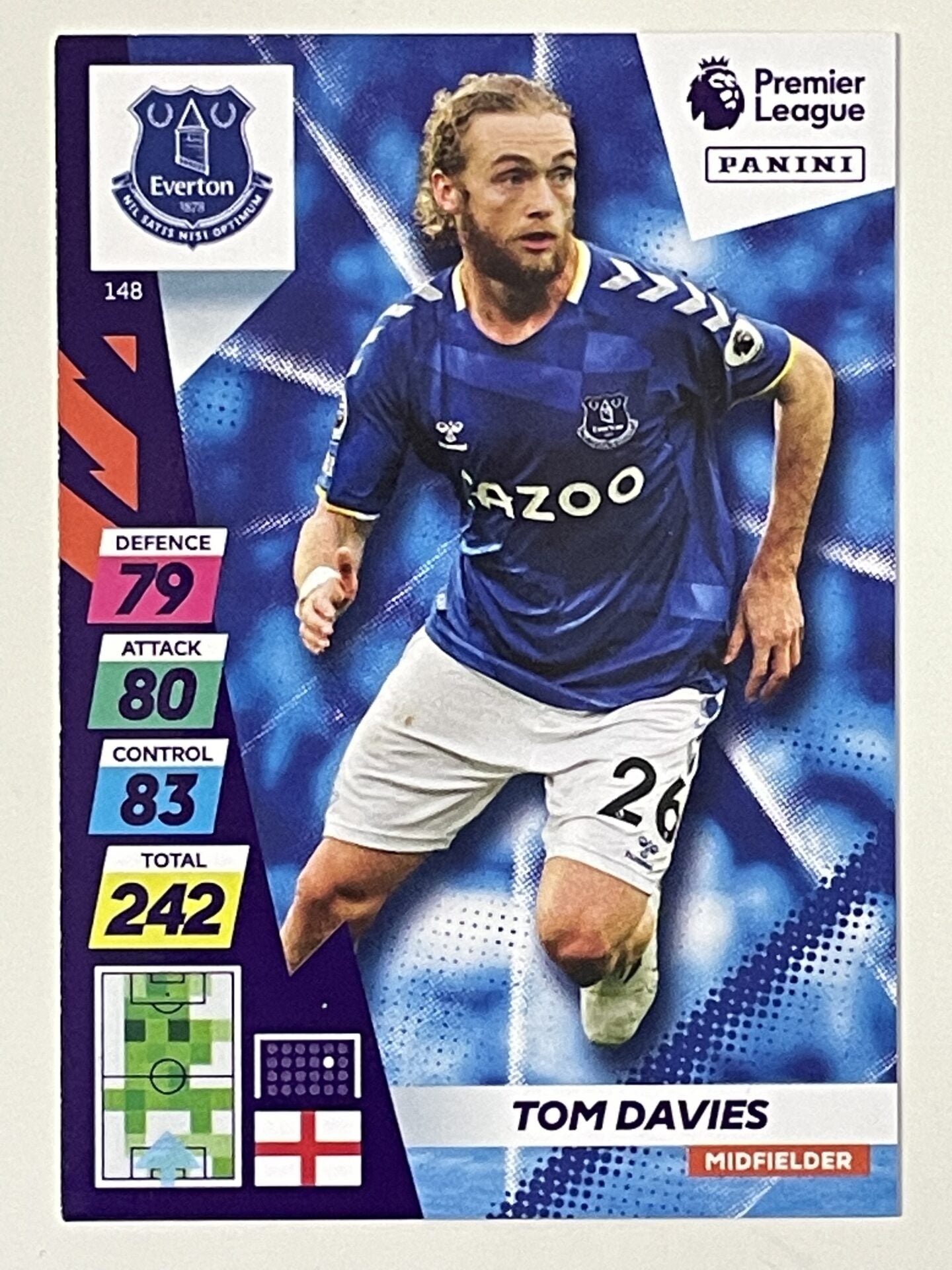 Tom Davies Everton Base Panini Adrenalyn XL PLUS Premier League 2021 2022