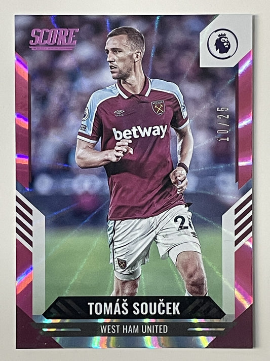 Tomas Soucek West Ham Base Pink Laser Parallel Panini Premier League Score 2021 2022