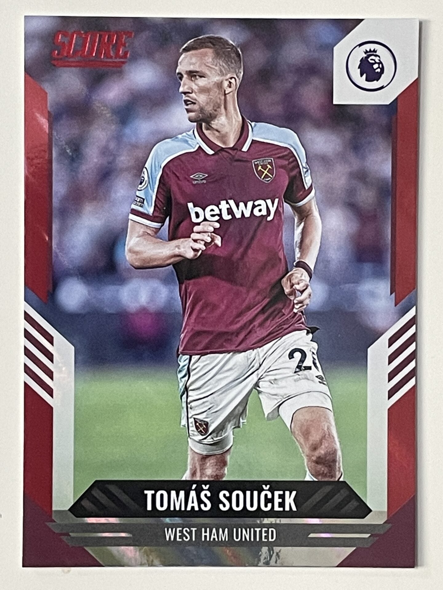 Tomas Soucek West Ham Base Red Lava Parallel Panini Premier League Score 2021 2022