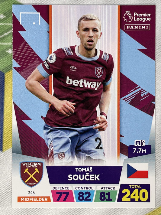 Tomas Soucek West Ham Panini Premier League Adrenalyn XL 2023 Card