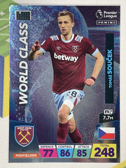 Tomas Soucek West Ham World Class Panini Premier League Adrenalyn XL 2023 Card