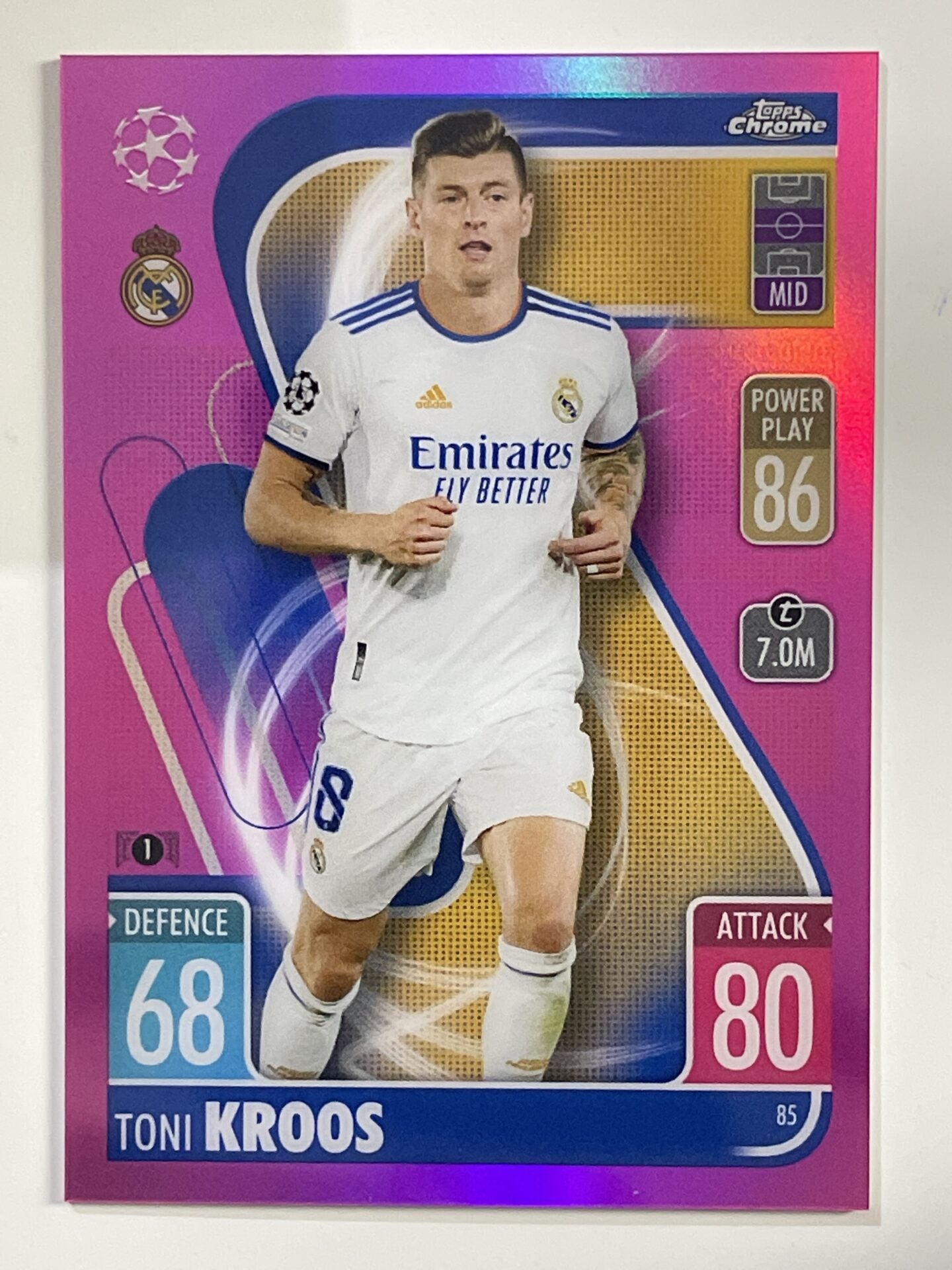 Toni Kroos Pink Parallel Topps Match Attax Chrome 2021 2022