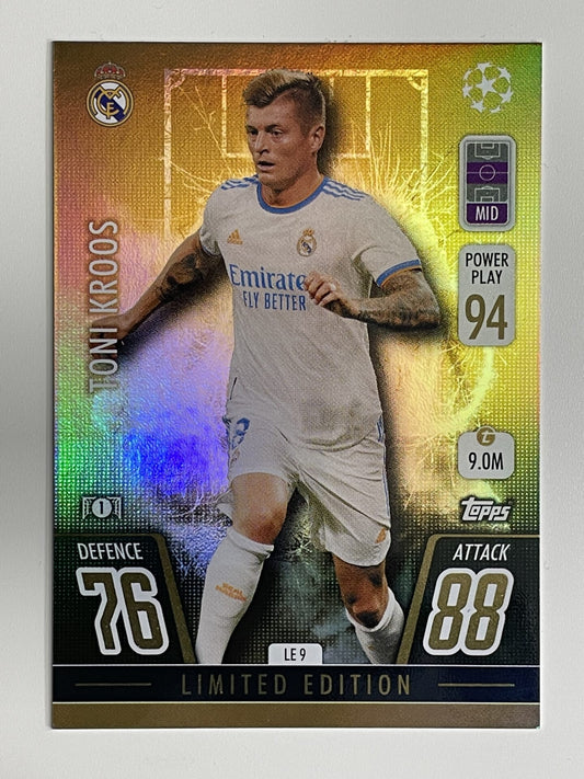 Toni Kroos Real Madrid Gold Limited Edition Topps Match Attax Extra 2021:22 Champions League Card