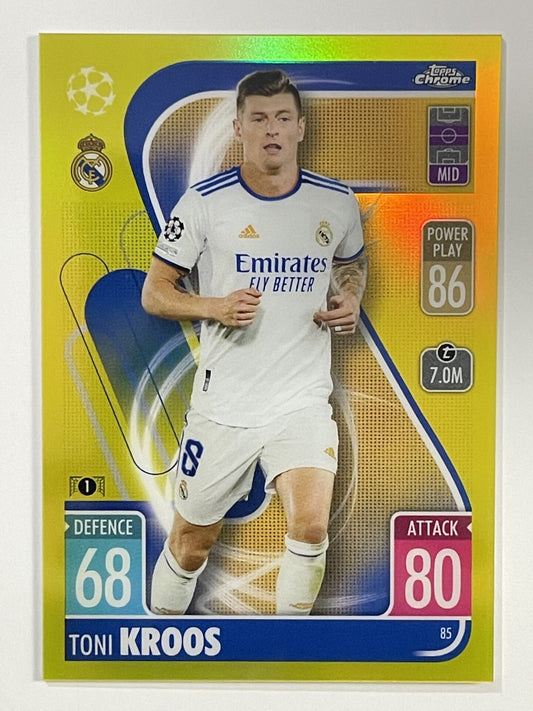 Toni Kroos Yellow Parallel Topps Match Attax Chrome 2021 2022