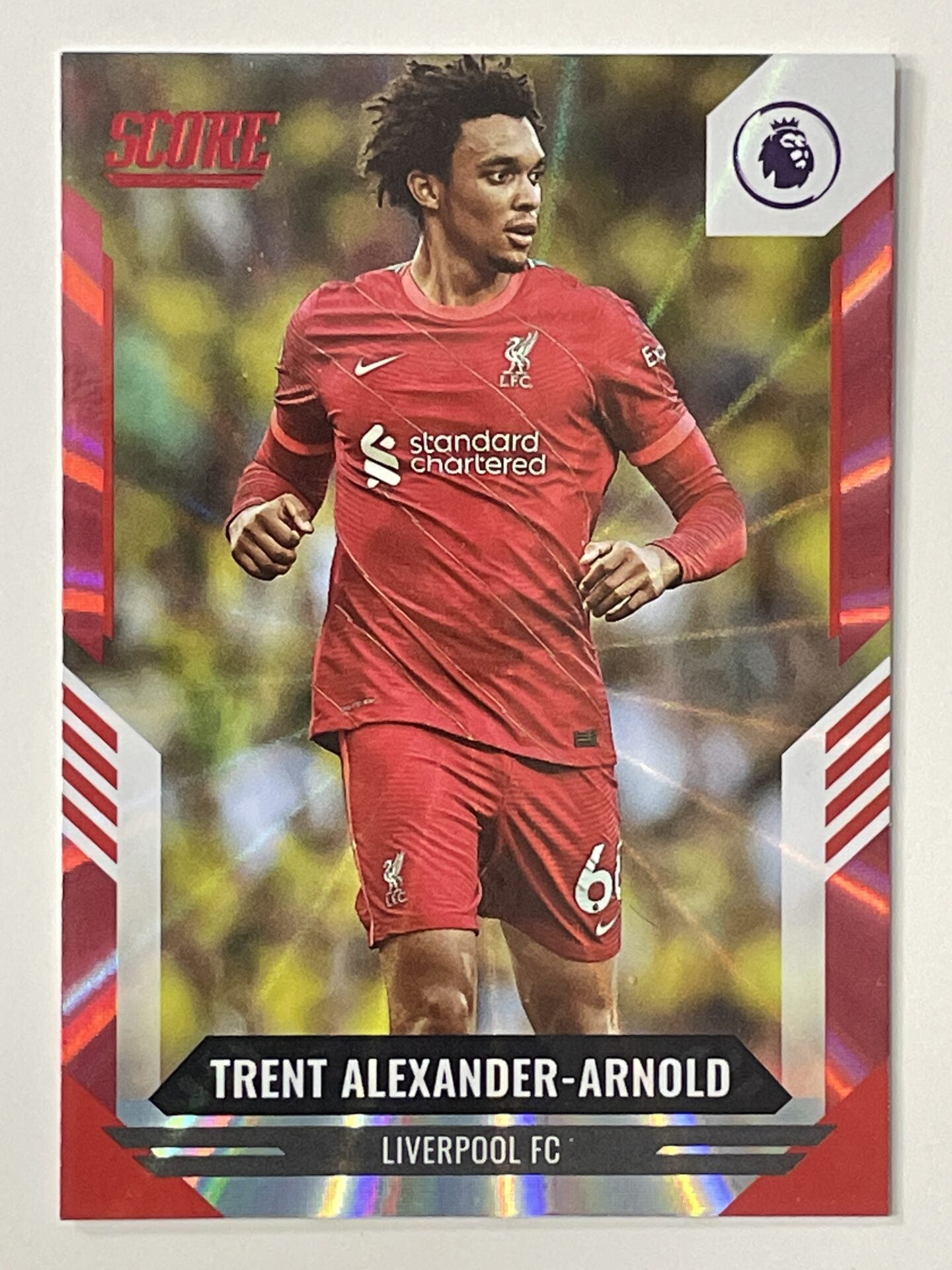 Trent Alexander-Arnold Liverpool Base Red Laser Parallel Panini Premier League Score 2021 2022