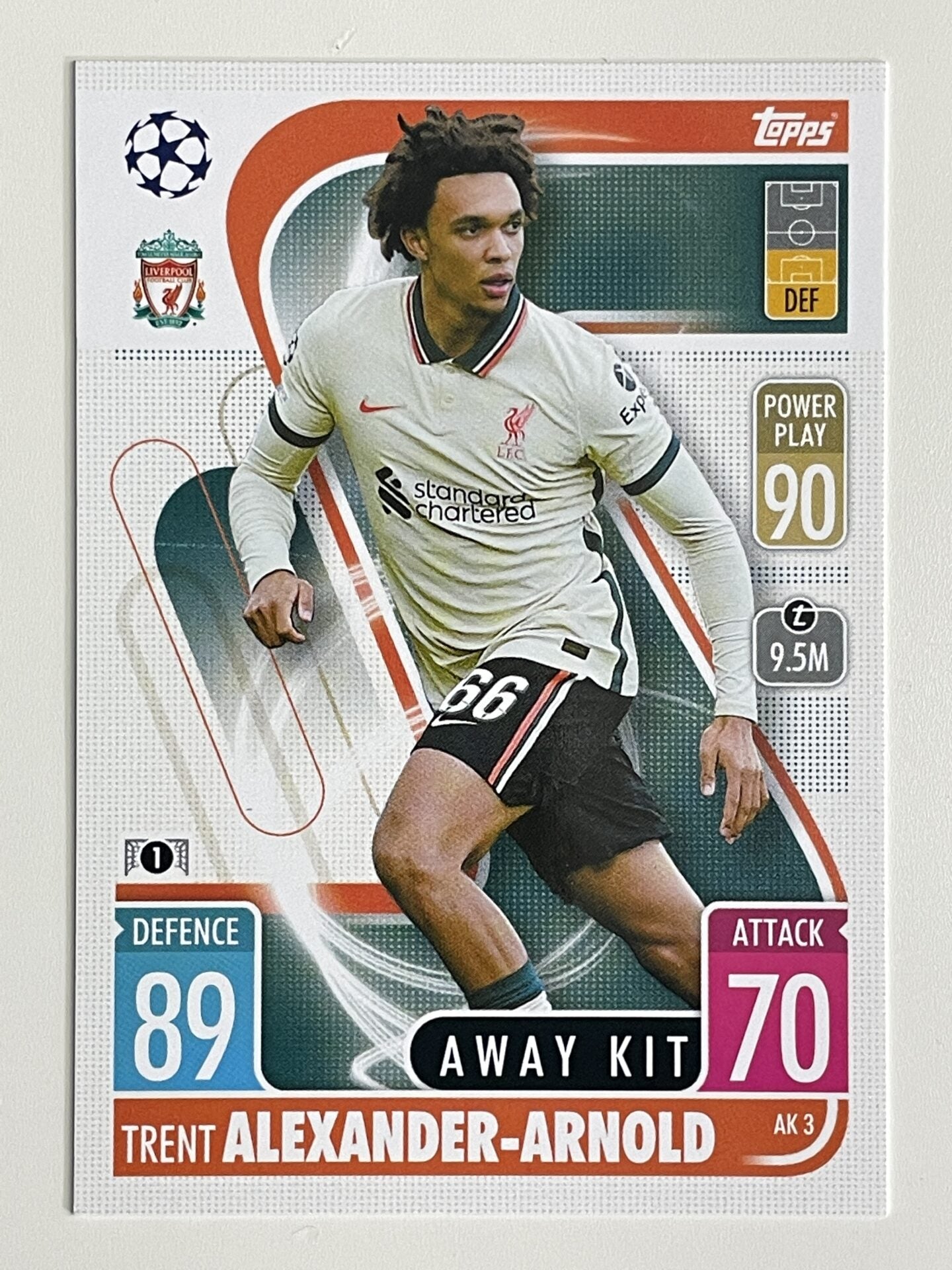 Trent Alexander-Arnold Liverpool FC Away Kit Topps Match Attax Extra 2021:22 Champions League Card