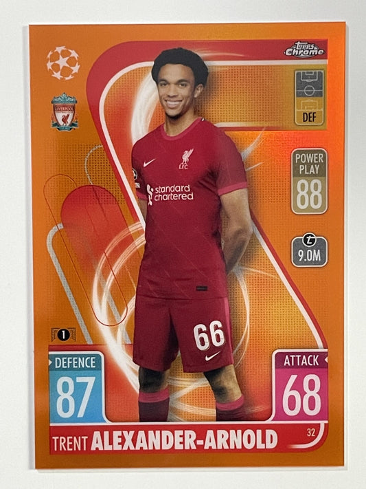 Trent Alexander-Arnold Orange Parallel Topps Match Attax Chrome 2021 2022