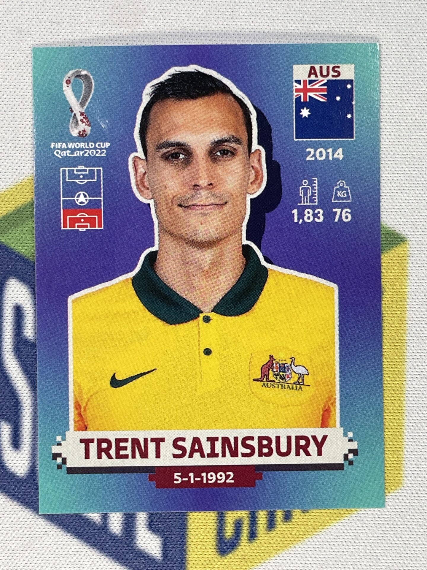 Trent Sainsbury Australia Panini World Cup 2022 Qatar Stickers