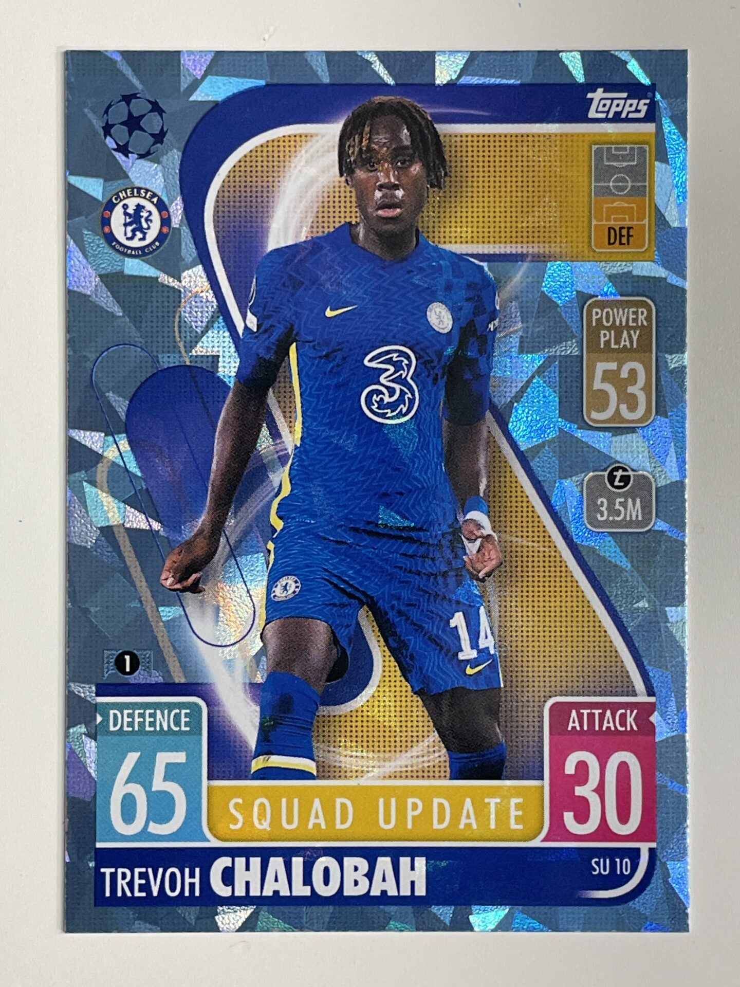 Trevoh Chalobah Chelsea FC Base Crystal Foil Parallel Topps Match Attax Extra 2021:22 Champions League Card