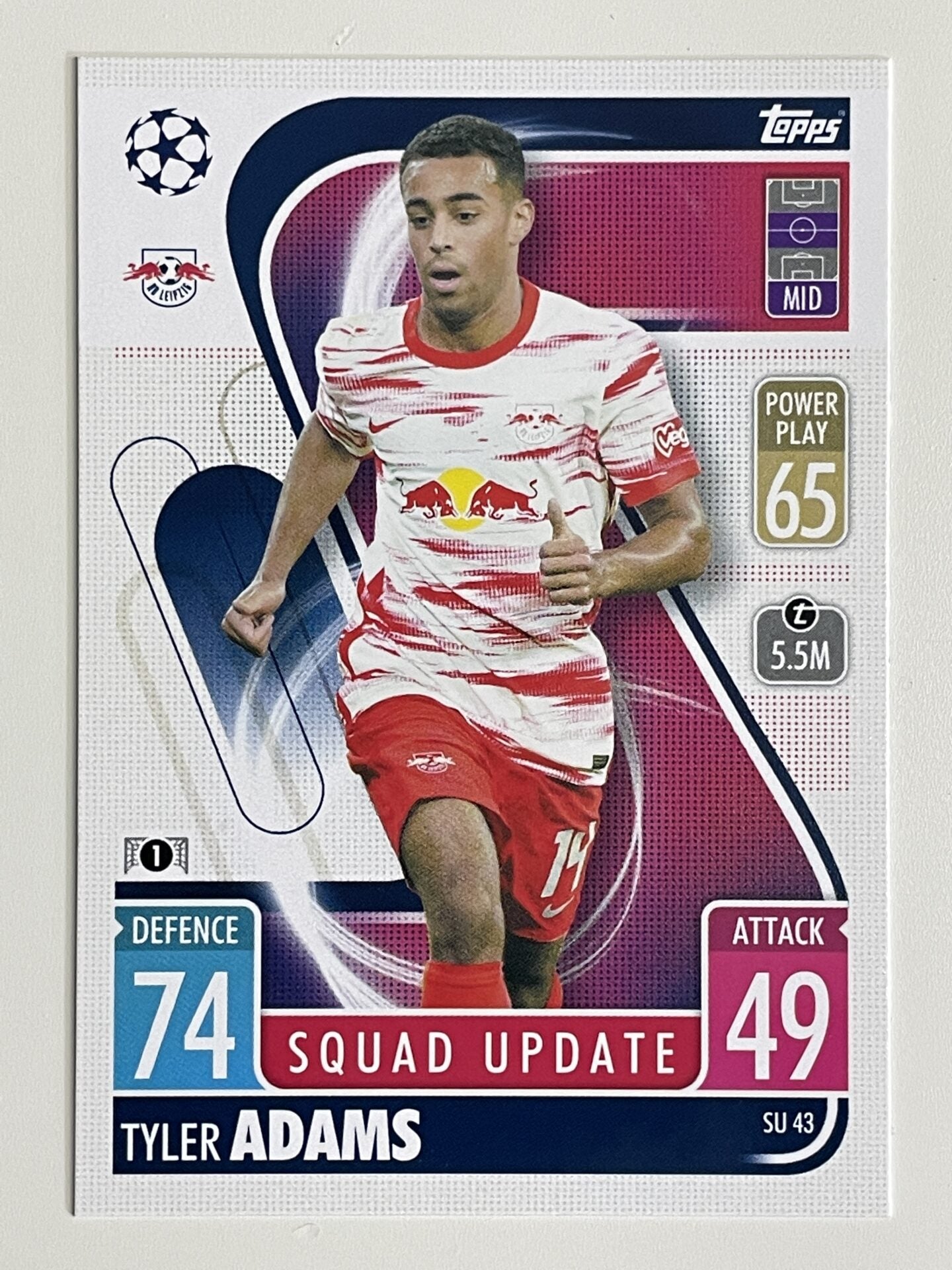 Tyler Adams RB Leipzig Base Topps Match Attax Extra 2021:22 Champions League Card