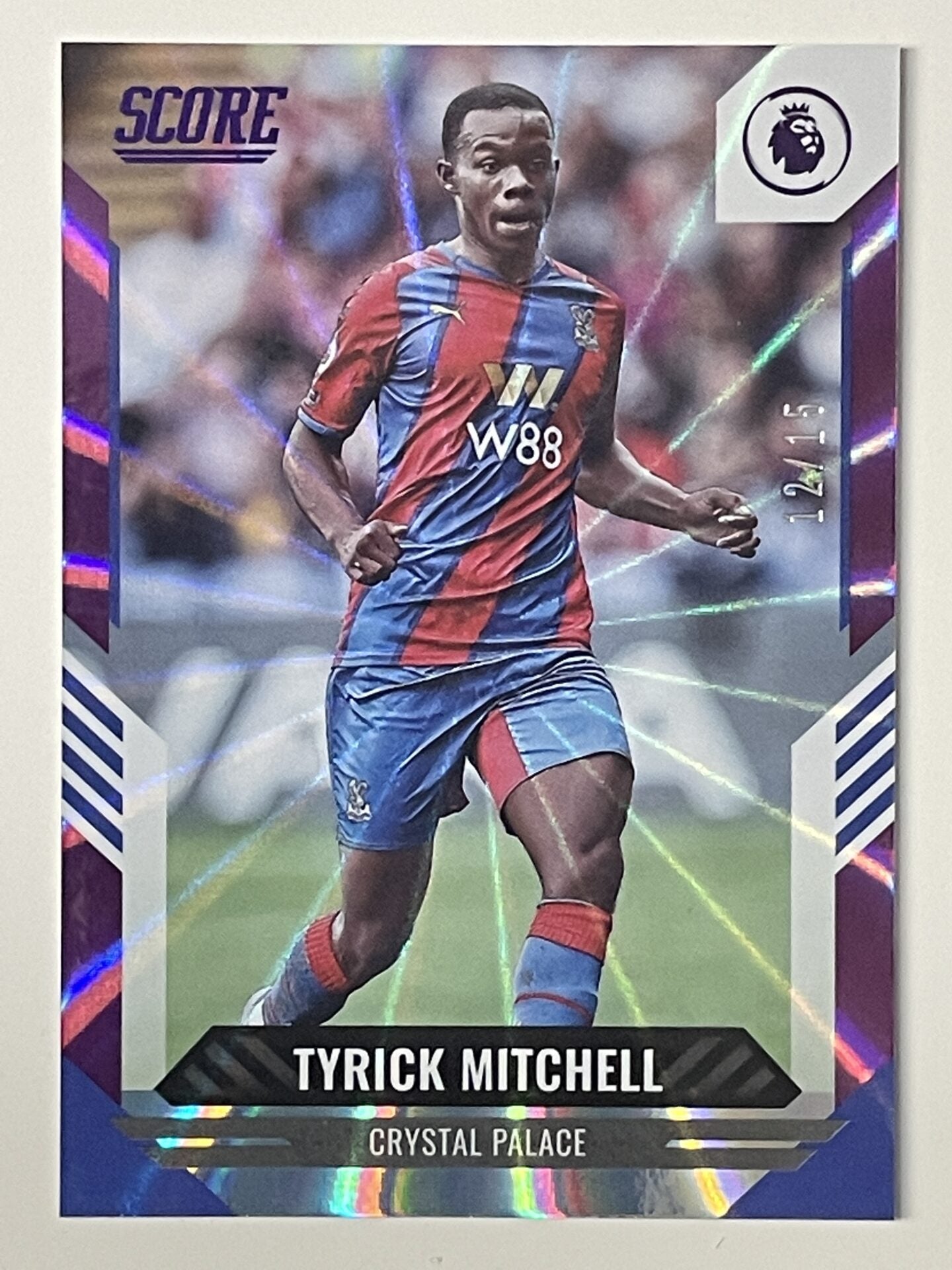 Tyrick Mitchell Crystal Palace Base Purple Laser Parallel Panini Premier League Score 2021 2022