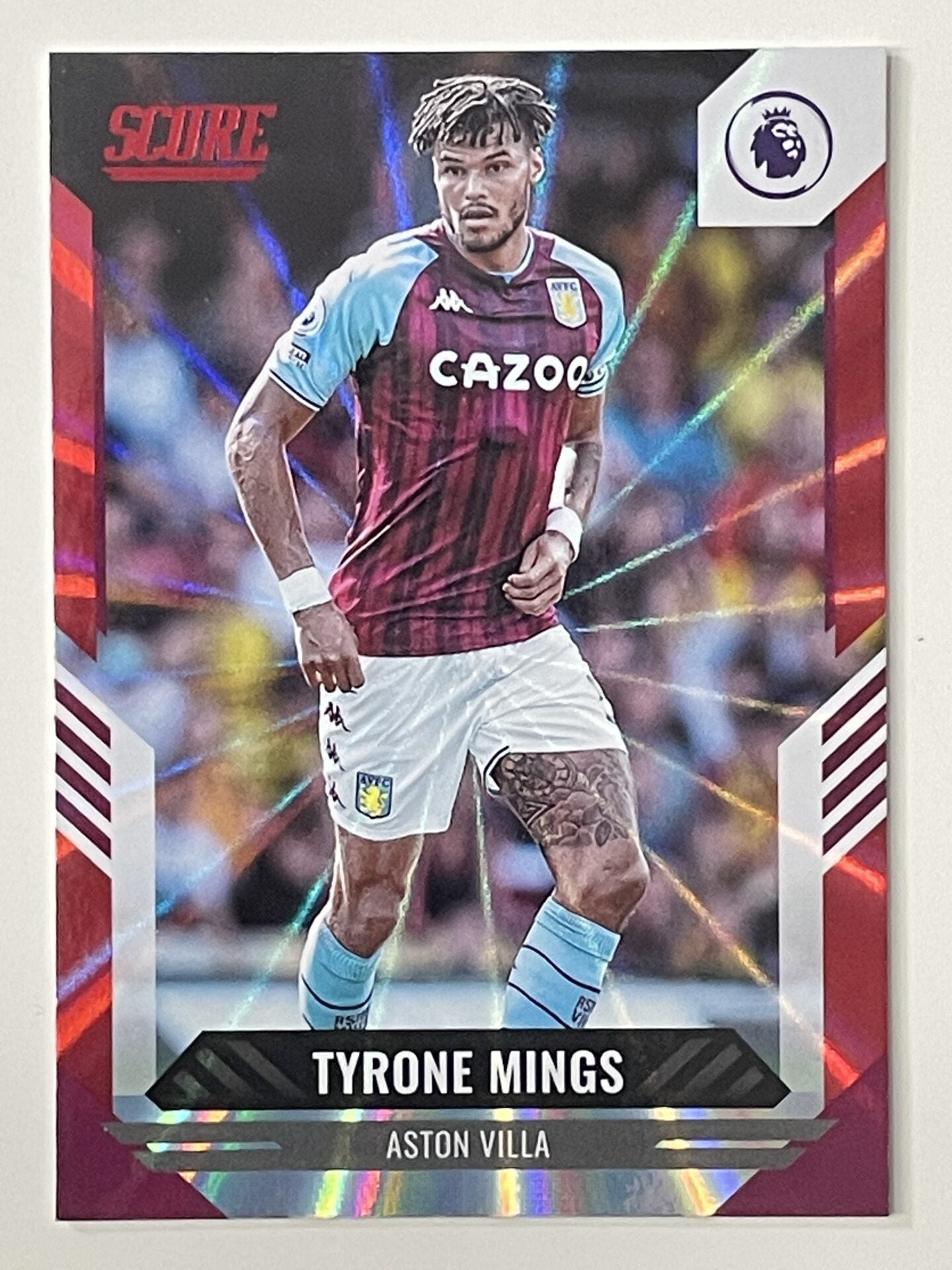 Tyrone Mings Aston Villa Base Red Laser Parallel Panini Premier League Score 2021 2022