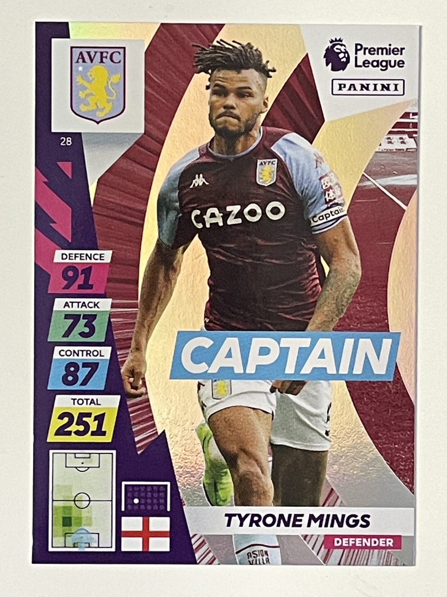 Tyrone Mings Aston Villa Captain Panini Adrenalyn XL PLUS Premier League 2021 2022