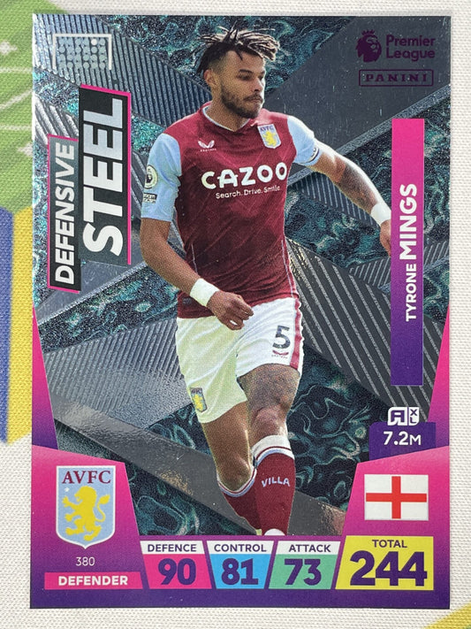 Tyrone Mings Aston Villa Defensive Steel Panini Premier League Adrenalyn XL 2023 Card