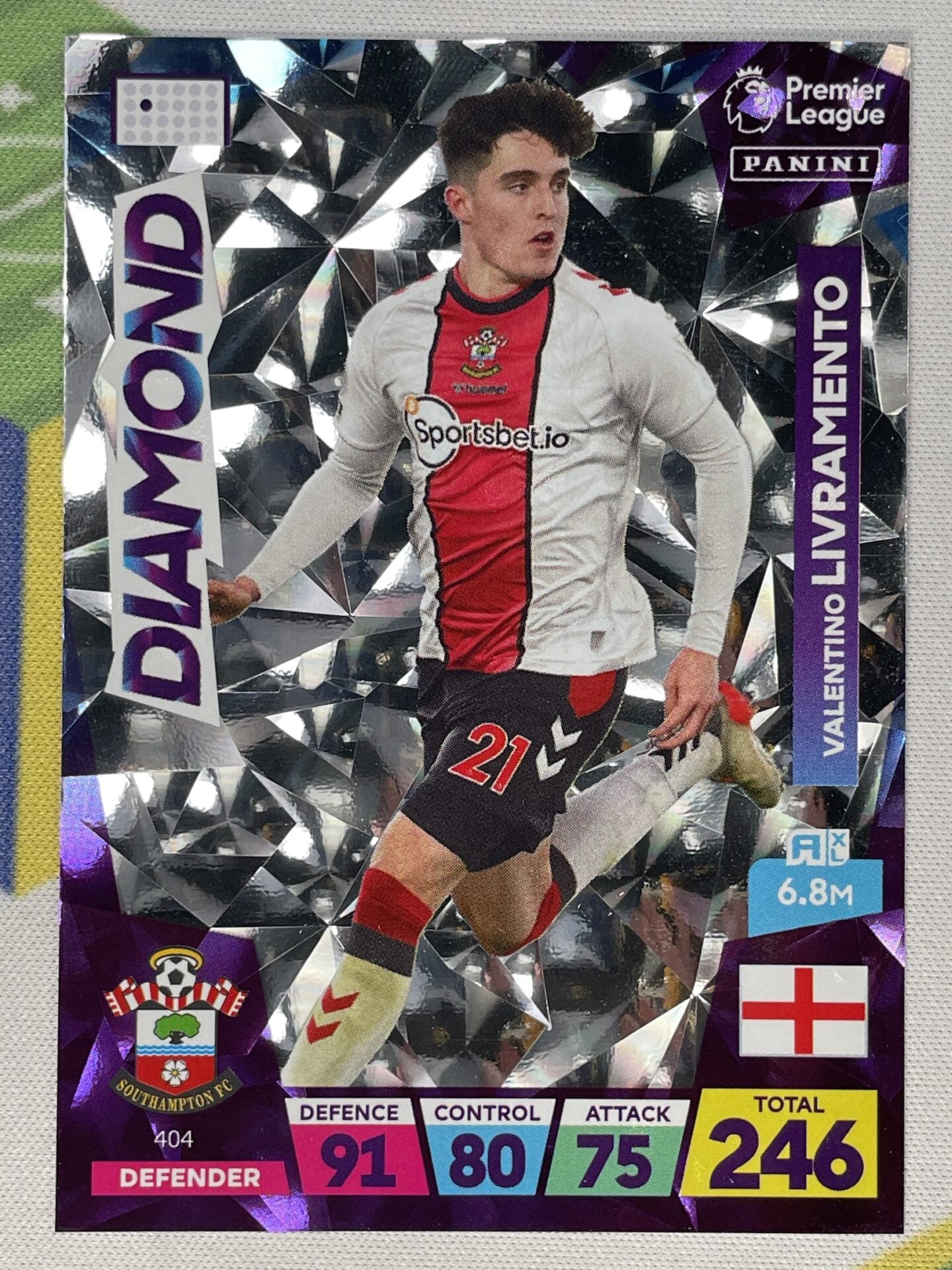 Valentino Livramento Southampton Diamond Panini Premier League Adrenalyn XL 2023 Card