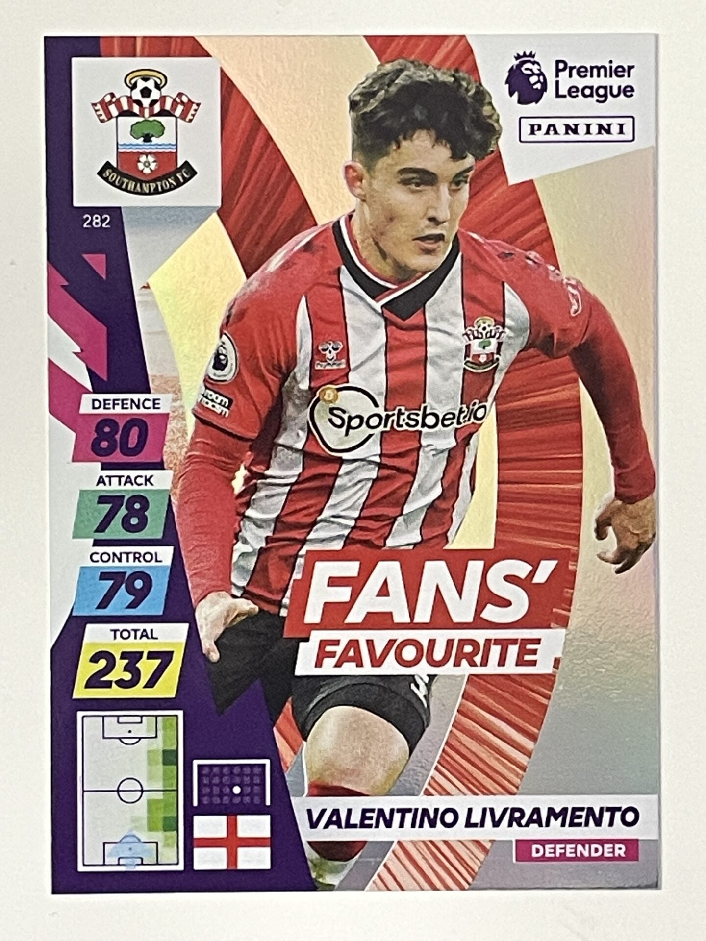 Valentino Livramento Southampton Fans Favourite Panini Adrenalyn XL PLUS Premier League 2021 2022