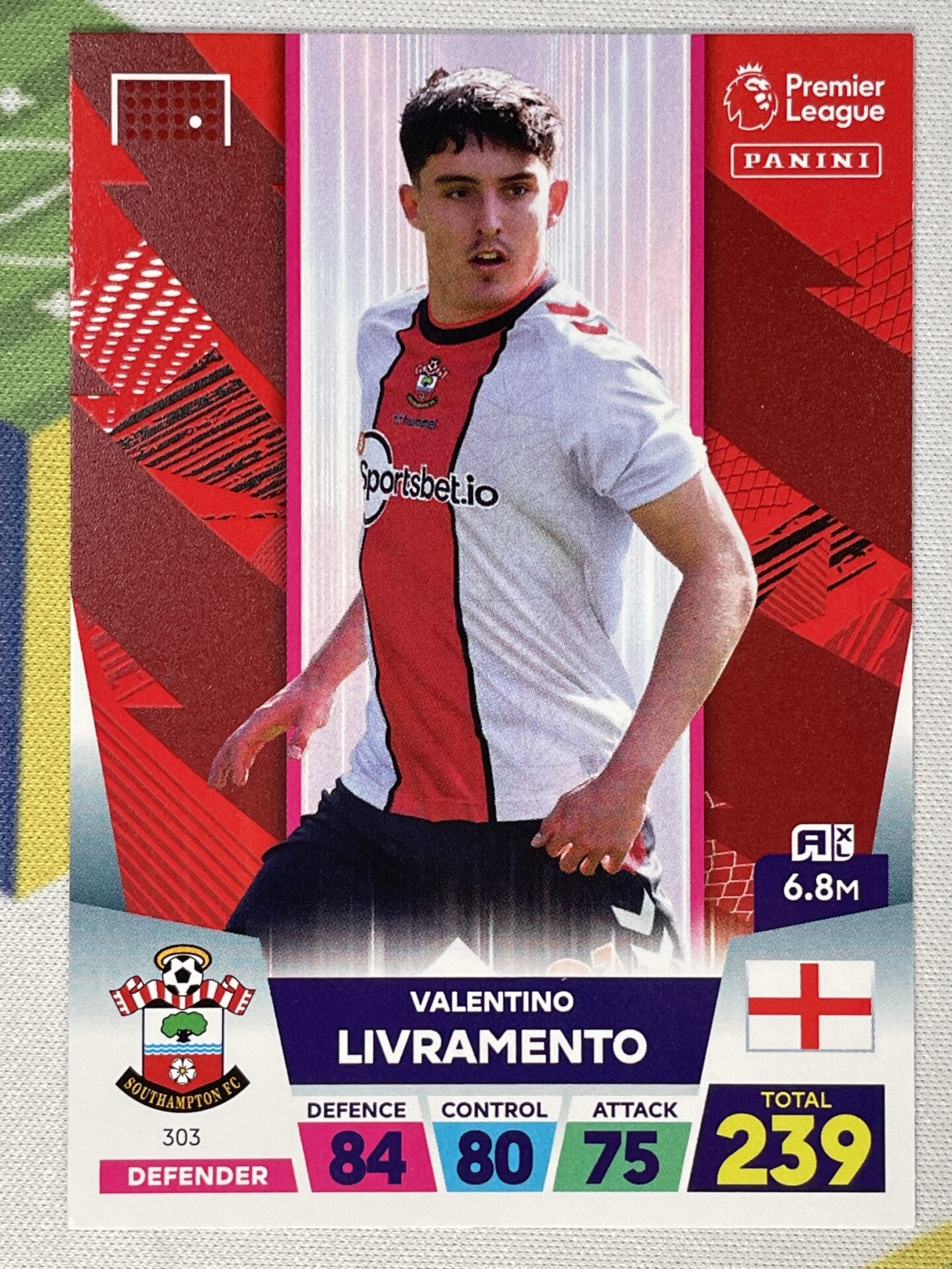 Valentino Livramento Southampton Panini Premier League Adrenalyn XL 2023 Card