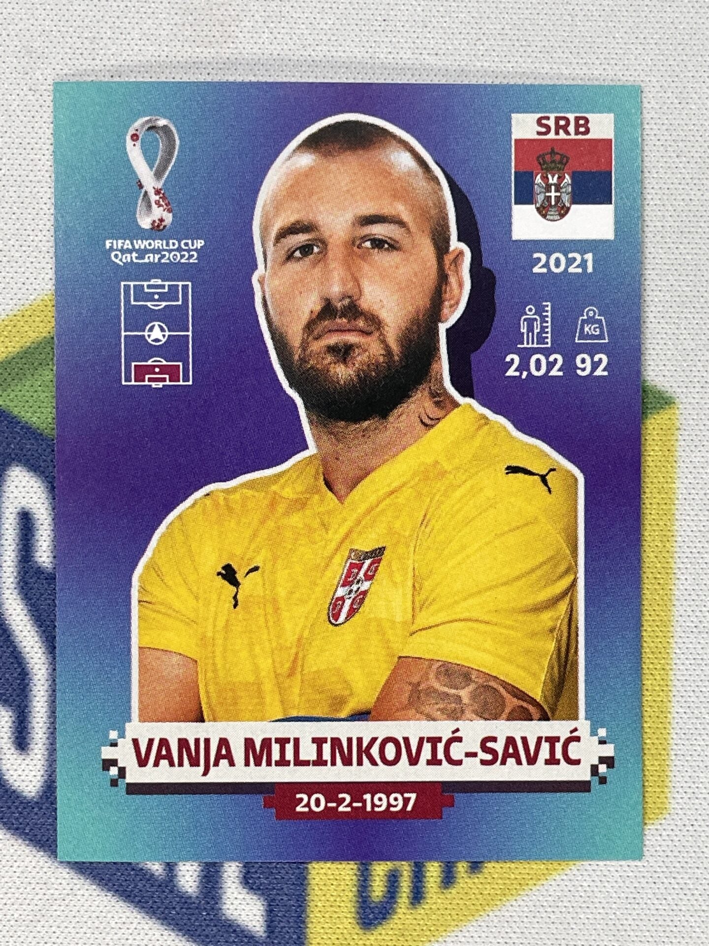 Vanja Milinkovic-Savic Serbia Panini World Cup 2022 Qatar Stickers