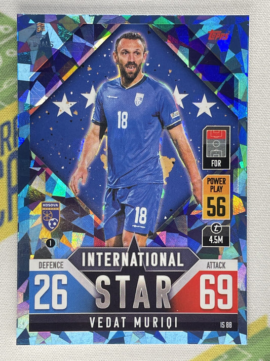 Vedat Muriqi Kosovo Crystal Foil Parallel Topps Match Attax 101 Road to Nations League 2022 Card