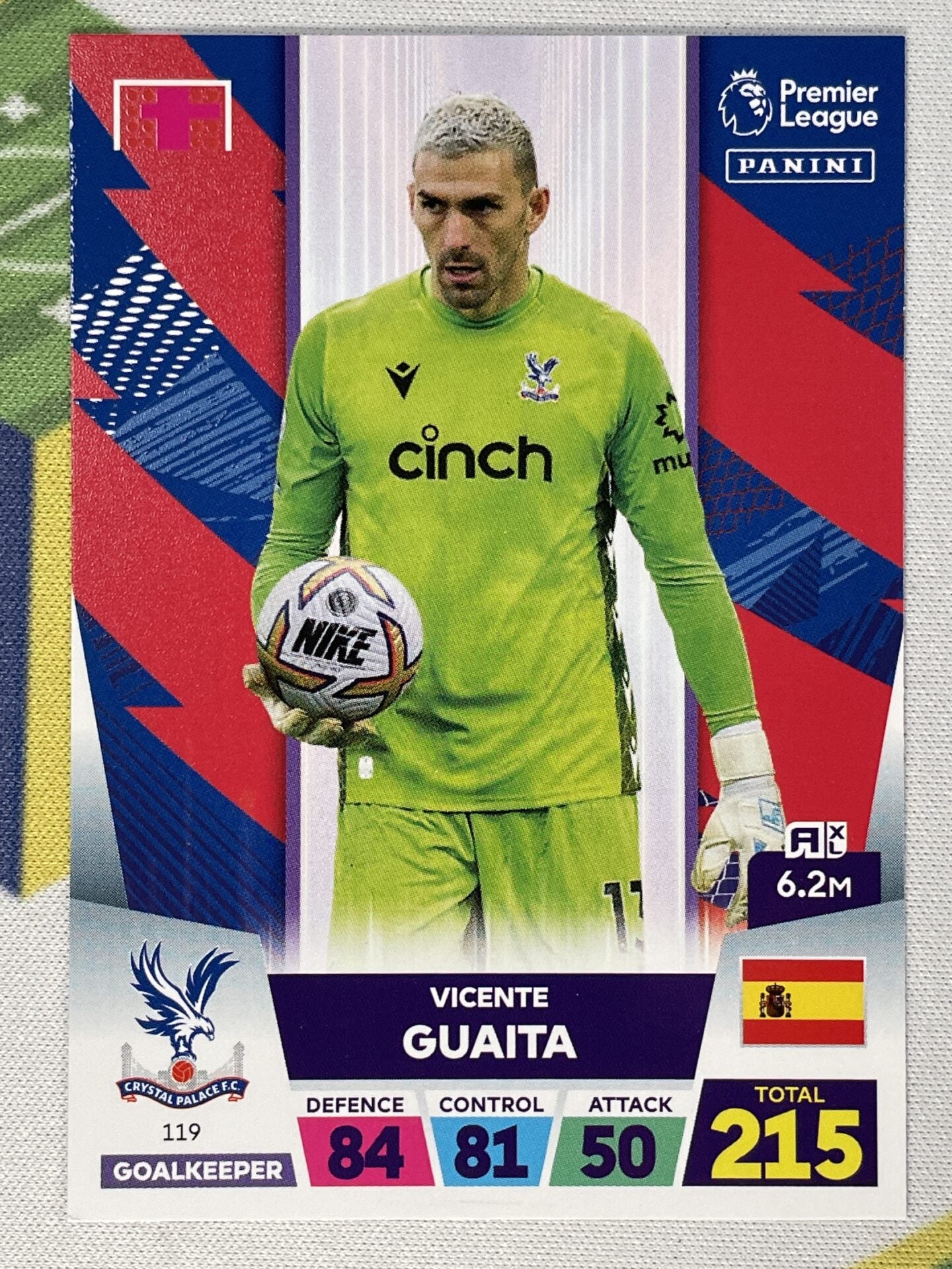 Vicente Guaita Crystal Palace Panini Premier League Adrenalyn XL 2023 Card