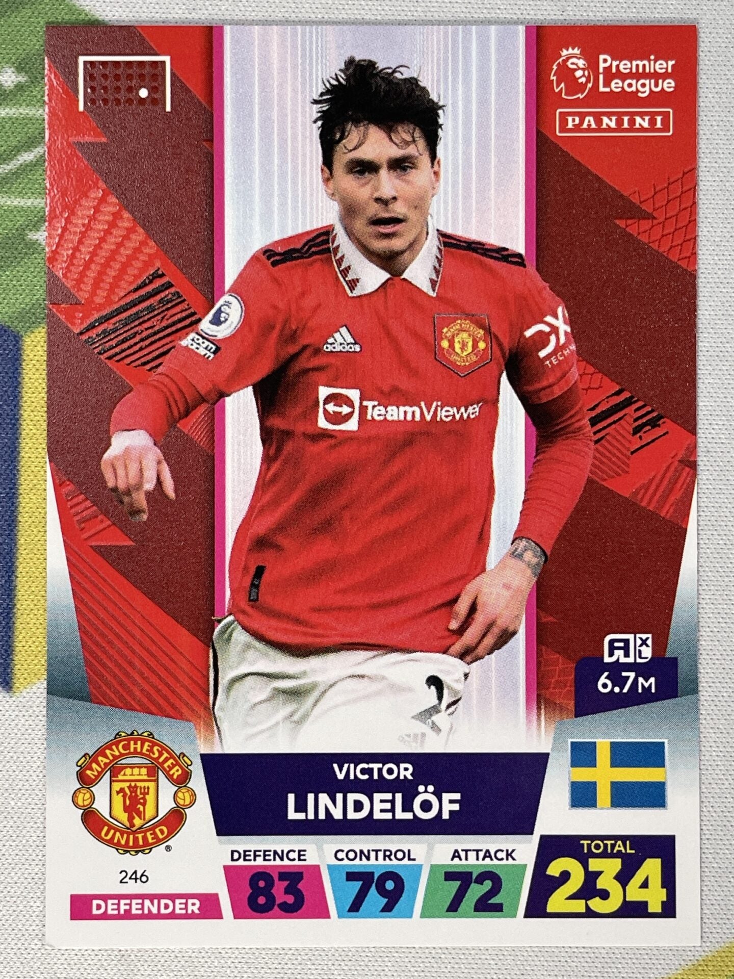 Victor Lindelof Manchester United Panini Premier League Adrenalyn XL 2023 Card